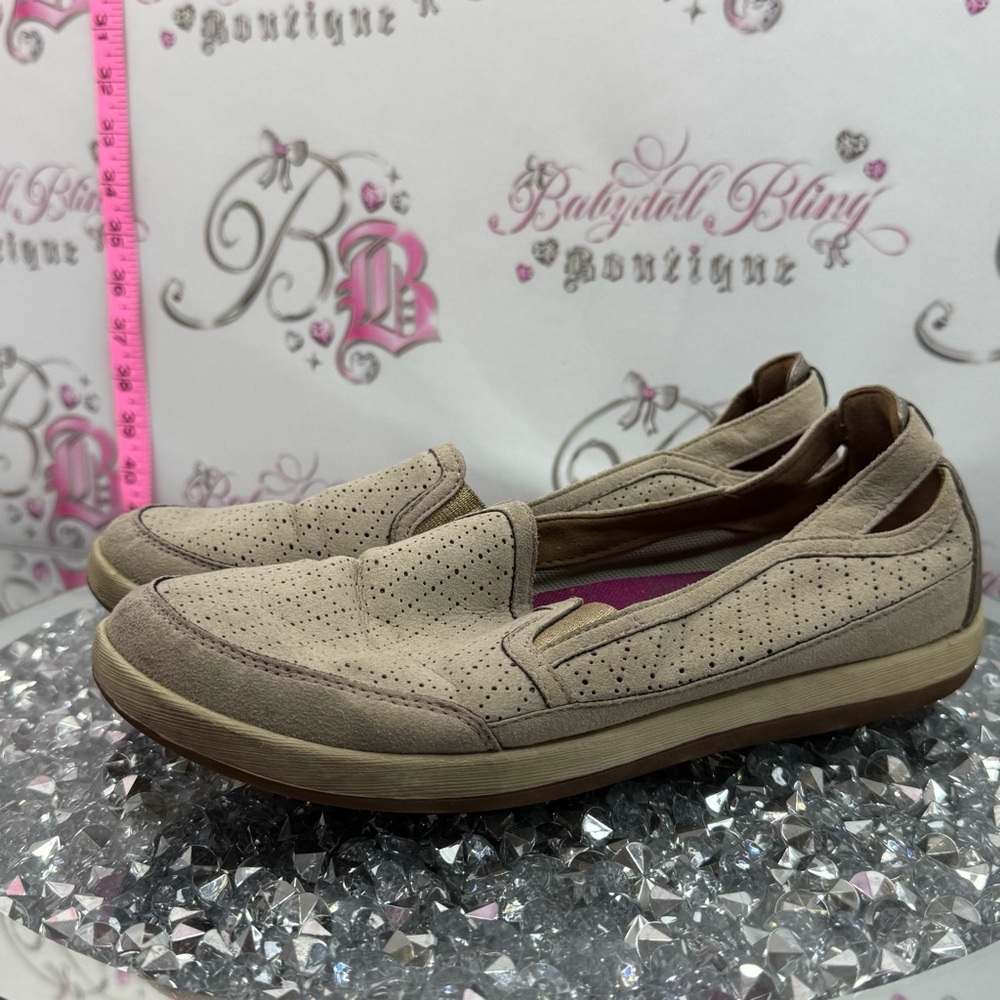 Comfort Slip-On Loafers in Taupe slide on comfy shoes flats runner style